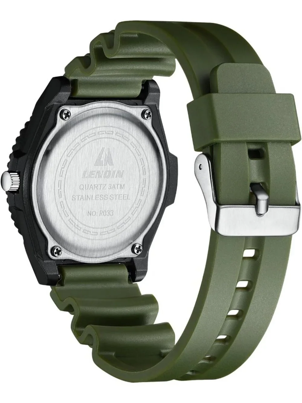 Men's Green Yellow Analog Quartz Leather Waterproof Luminous Luxury Casual Watch